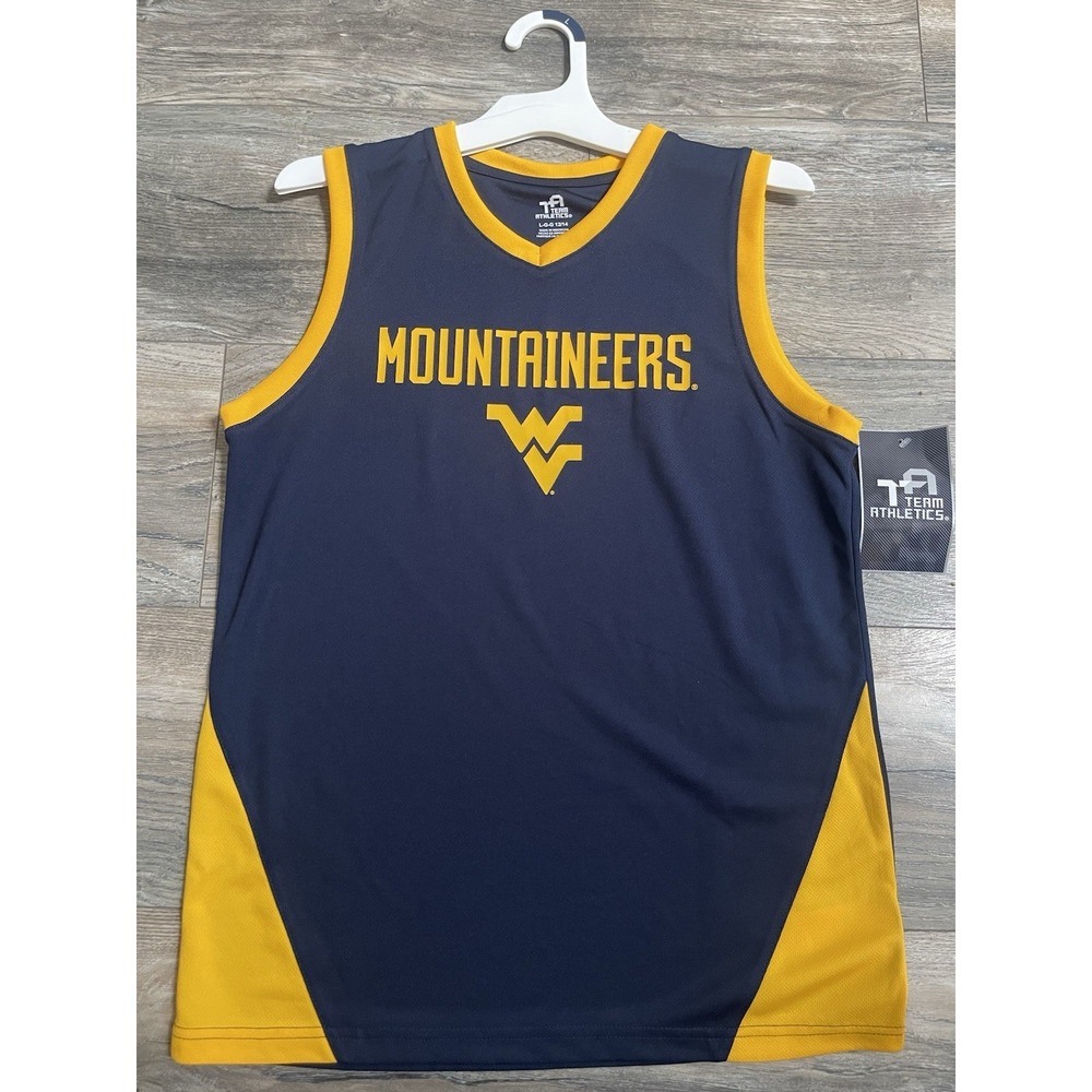West Virginia Mountaineers Boys Jersey * Large 12/14 * NWT Blue Gold